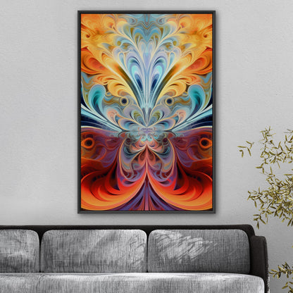 Fractal art piece with vibrant colors - Kaleidoscopic Elegance