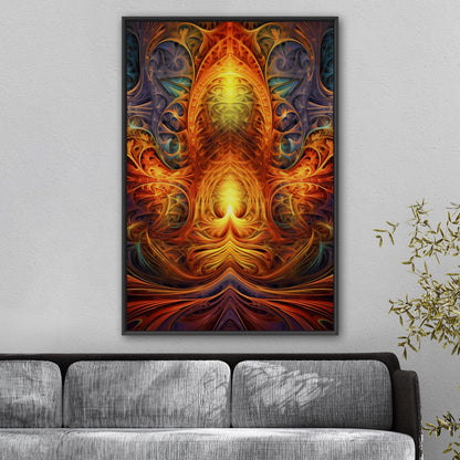 Symmetrical Fractal Painting - Vibrant Infinite Complexity