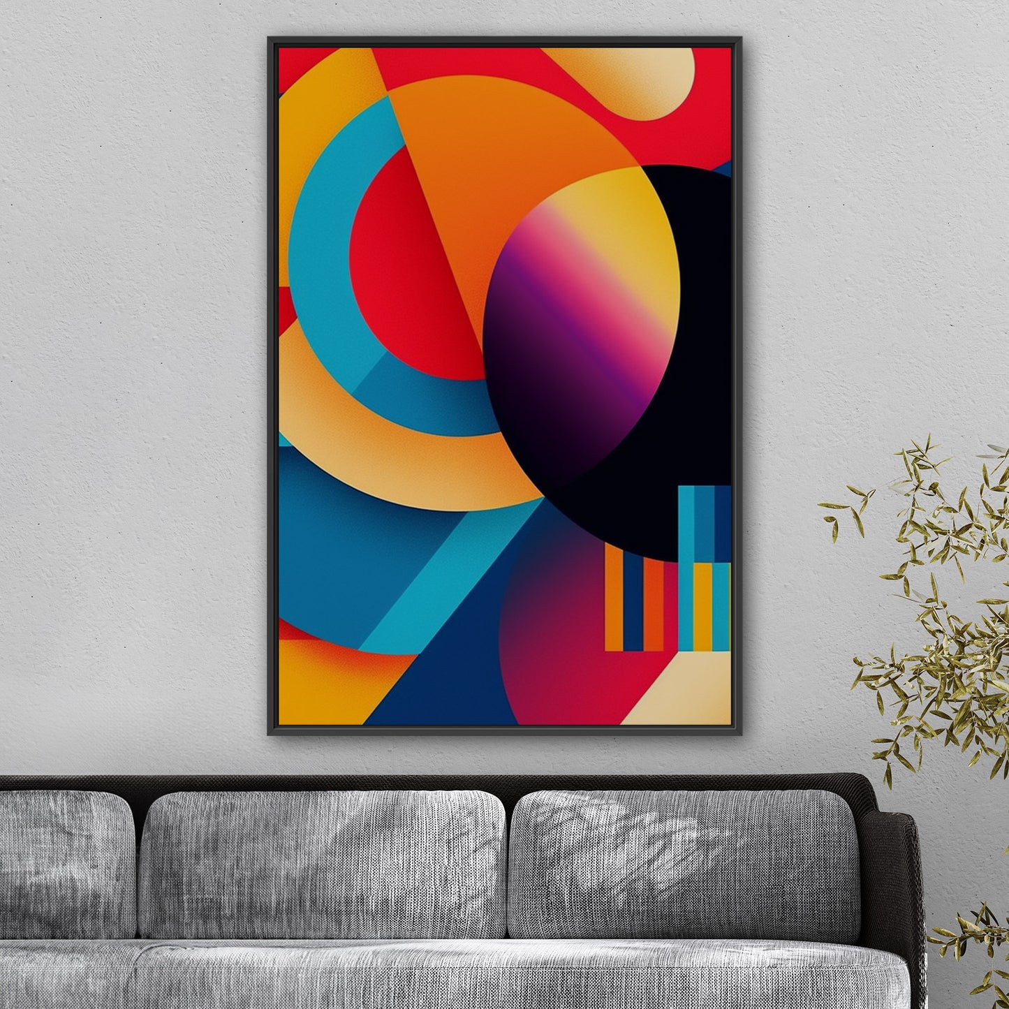 Vibrant, geometric abstract art - Bold Fusion of Colors