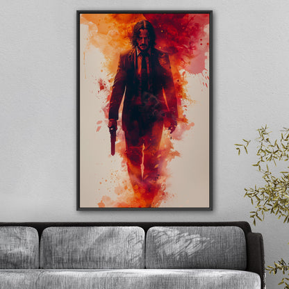 John Wick Stylized Portrait - John Wick: Splattered Silhouette