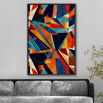 Bold, abstract wall art with geometric shapes and vibrant colors - Transformative Abstraction