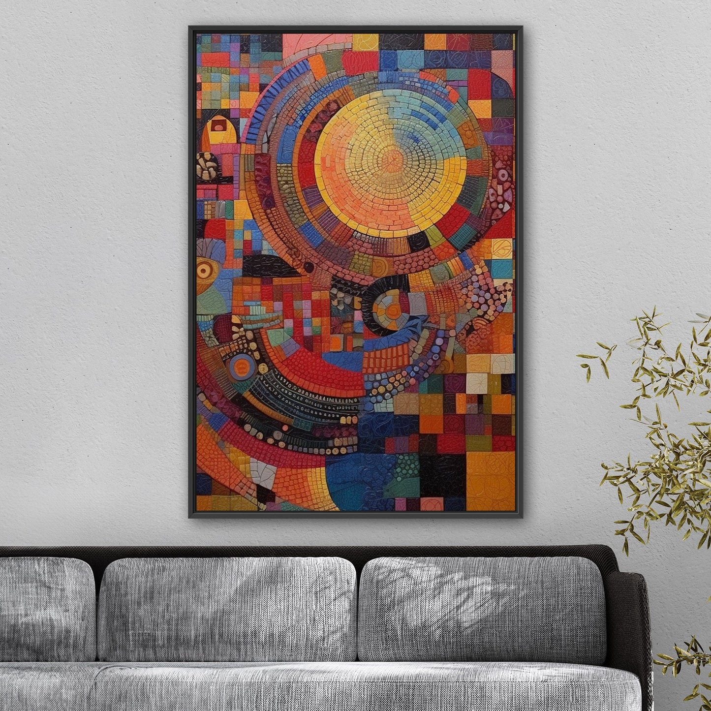 Colorful mosaic artwork with intricate patterns Vibrant Harmony - Enchanting Oasis