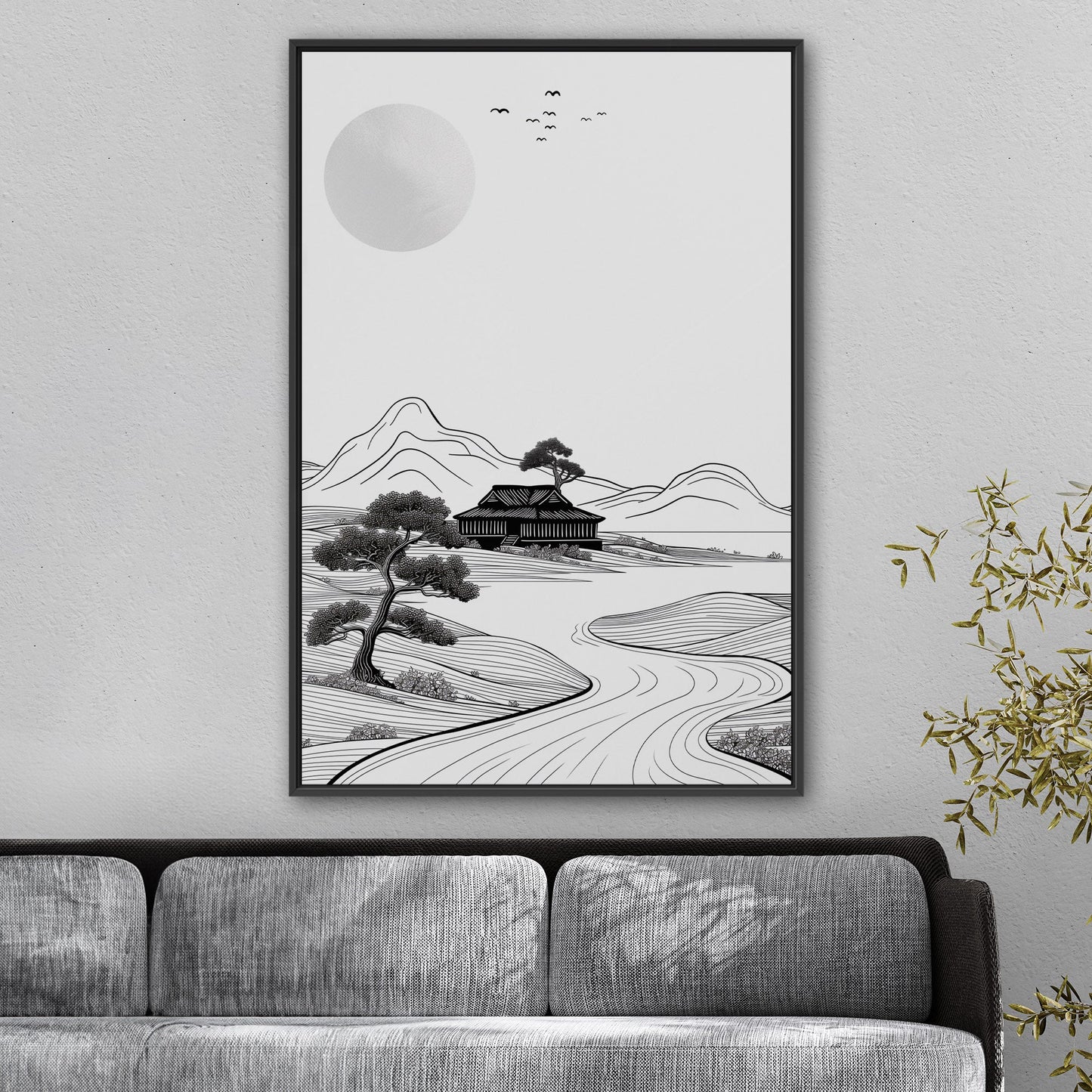 Chinese Landscape Ink Drawing - Ethereal Harmony of Eastern Lines