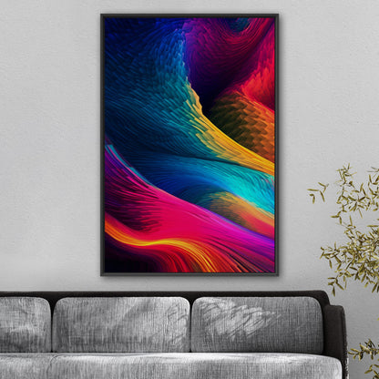 Colorful Digital Art Render - Electric Rainbow Ripples