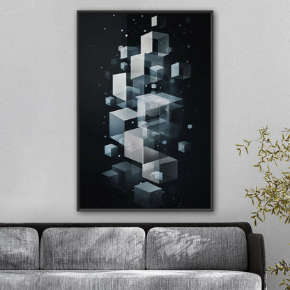 Abstract Geometric art for Office - Ethereal Cubic Serenity