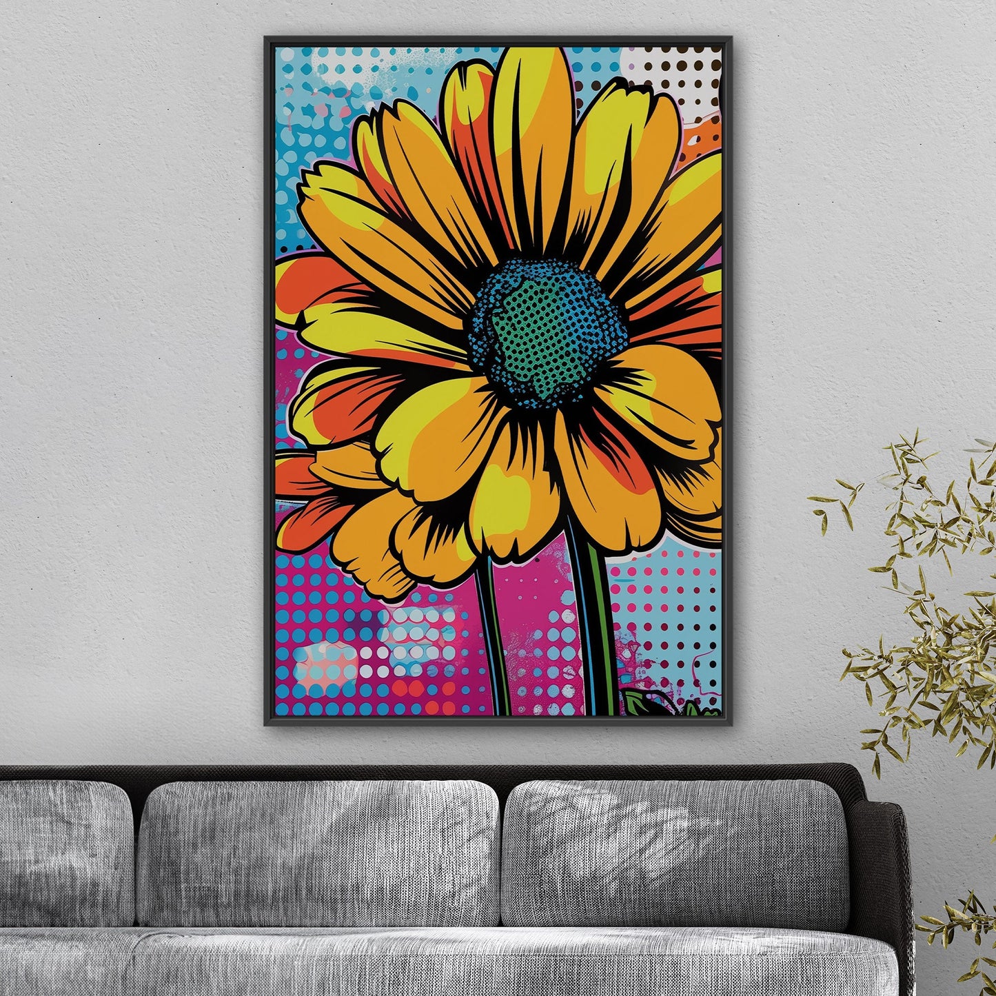 Vibrant Floral Pop Art -  Whimsical Floral Delight