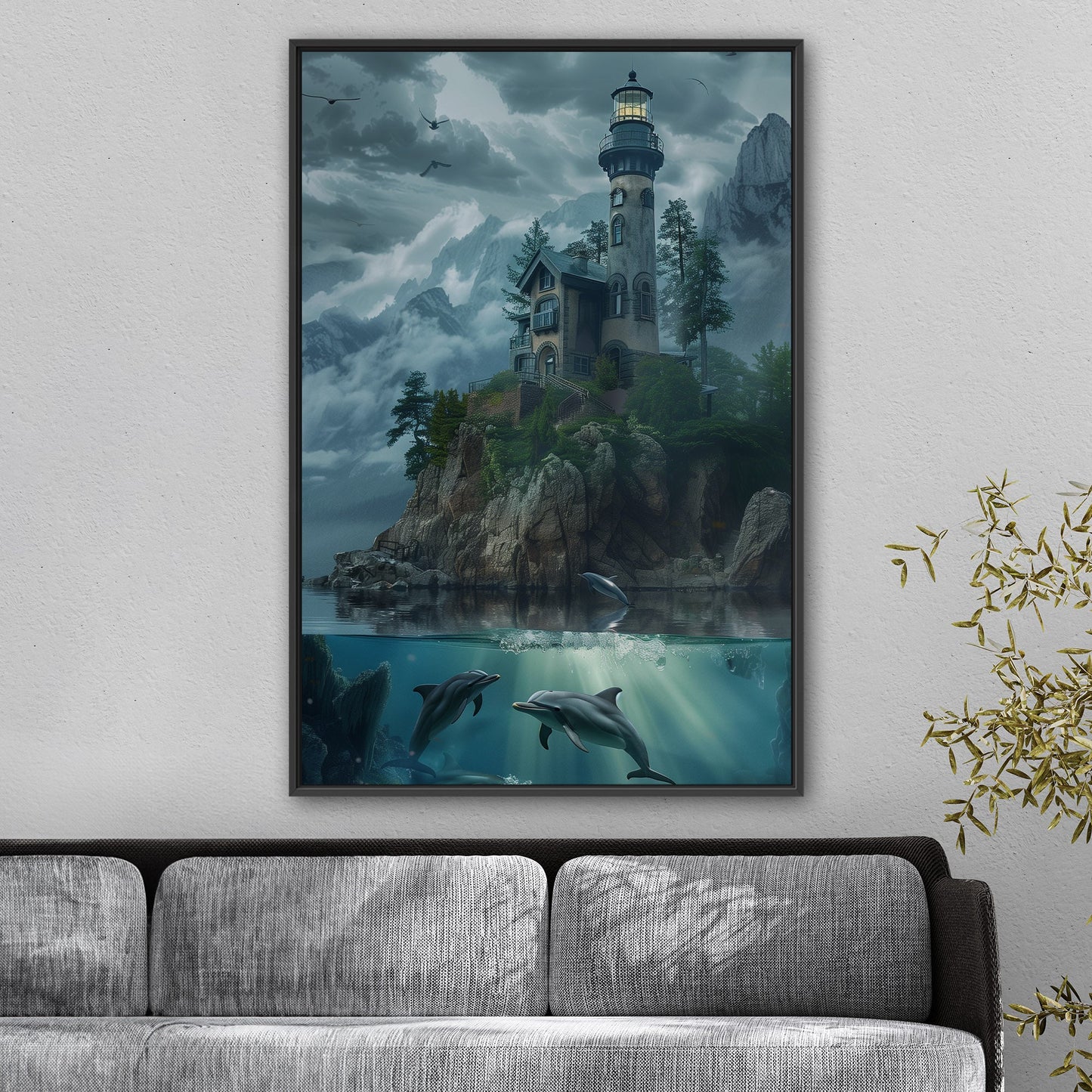 Enchanting lighthouse on misty cliffside - Dream of Serenity