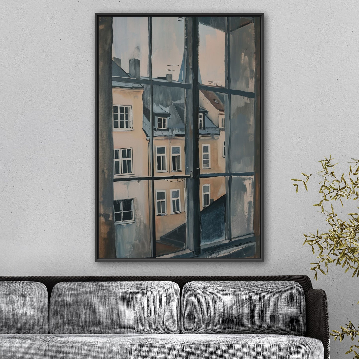 Impressionist View Out of a Window in a European City - Pastel Cityscape Dreams