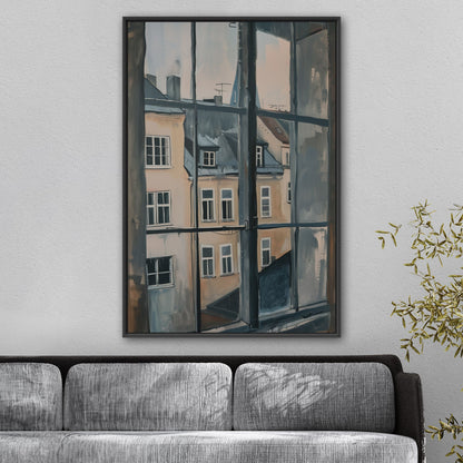 Impressionist View Out of a Window in a European City - Pastel Cityscape Dreams