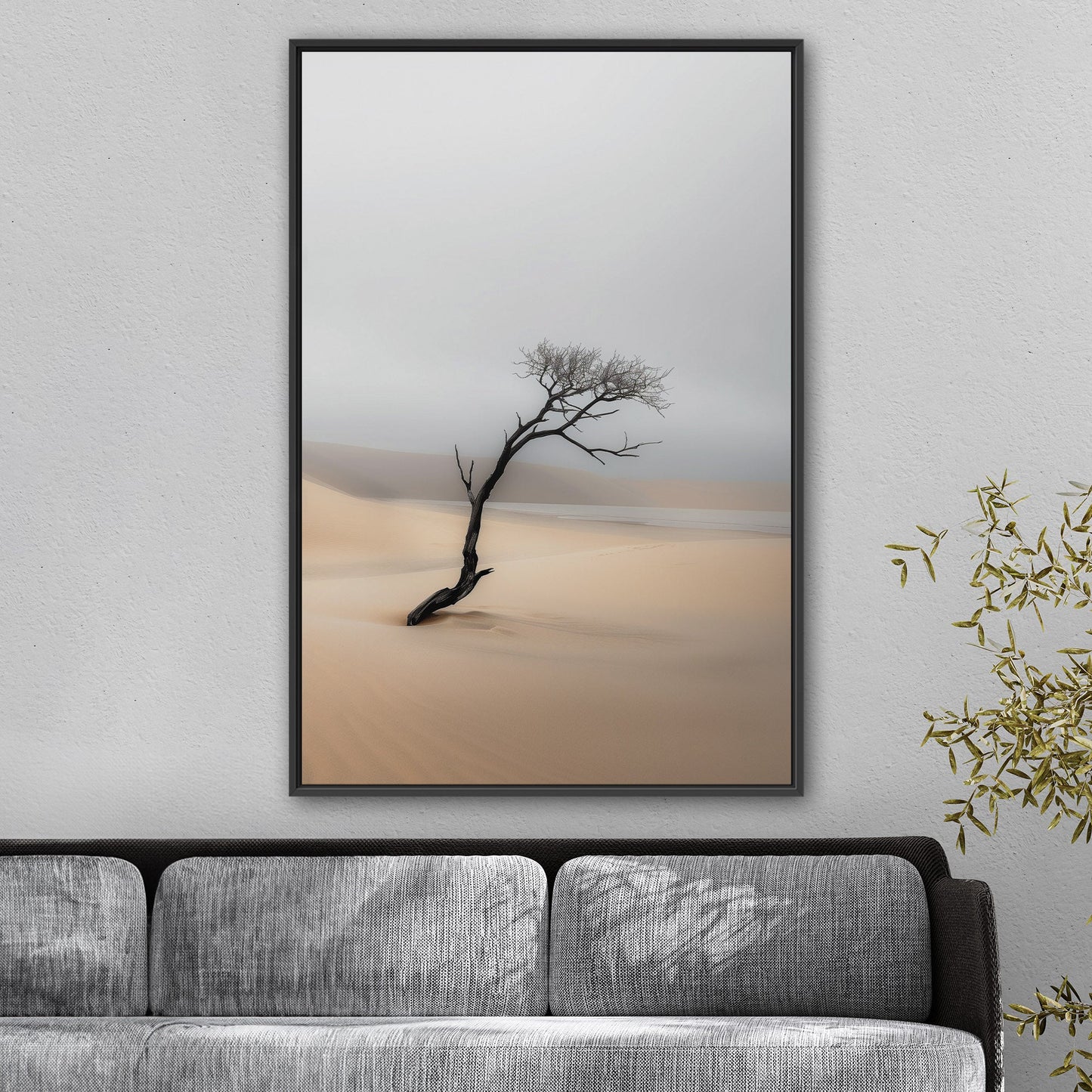 Solitary Photorealistic Tree in the Desert - Skeleton on the Desert Coast