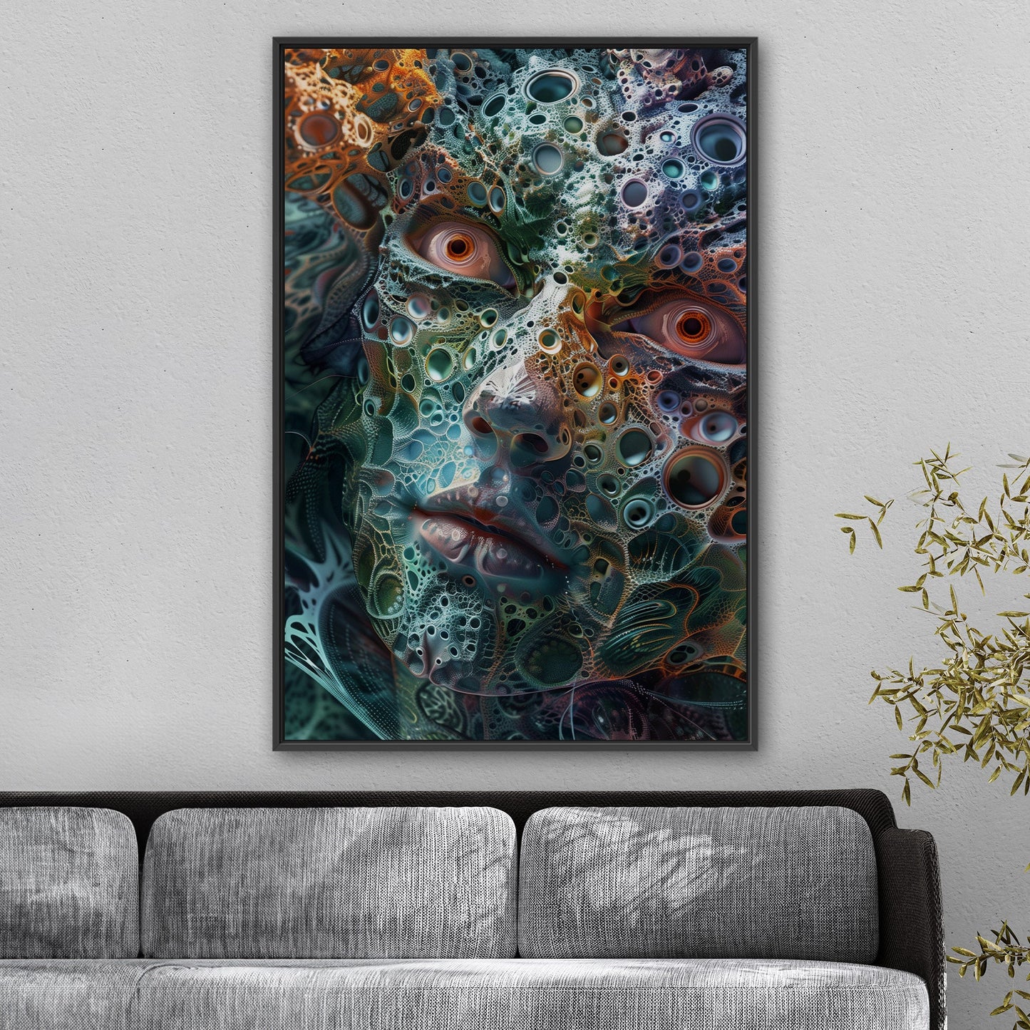 3D render of fractal face portrait digital artwork - Elf of the Fractal DNA Strand