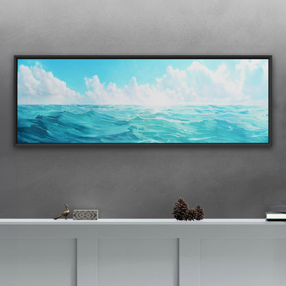 Tranquil ocean blues in minimalist design - Serenity Falls