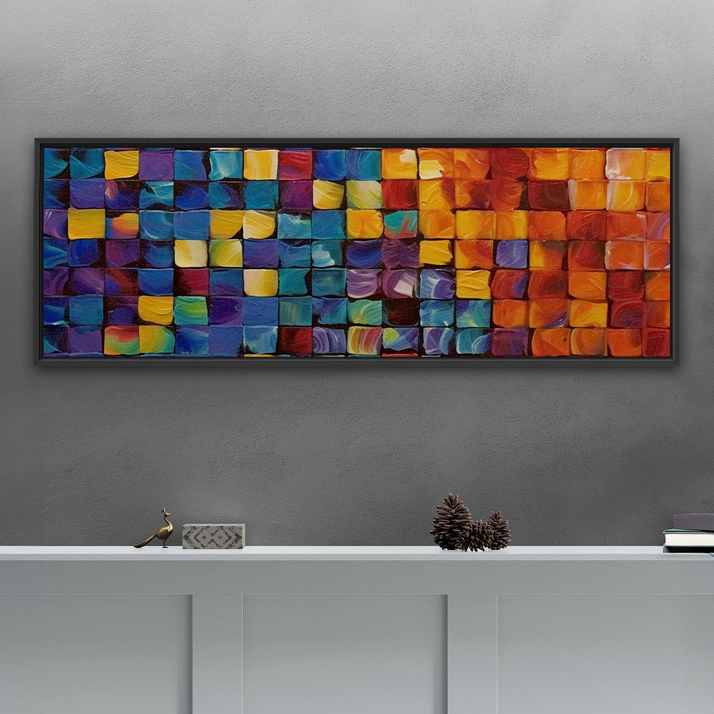 Colorful abstract squares textured painting - Formation Function