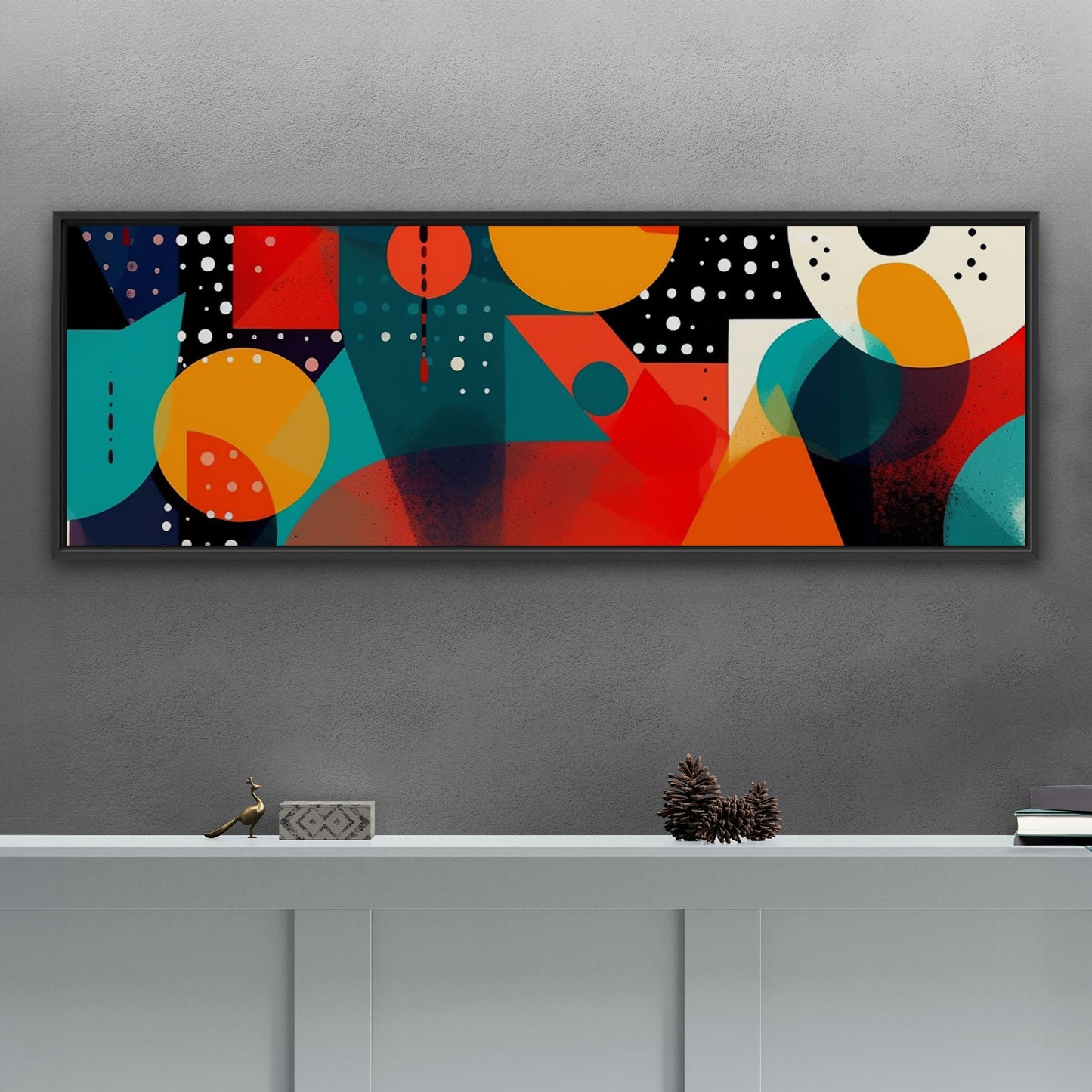 Colorful geometric abstract painting - Geometric Marvel