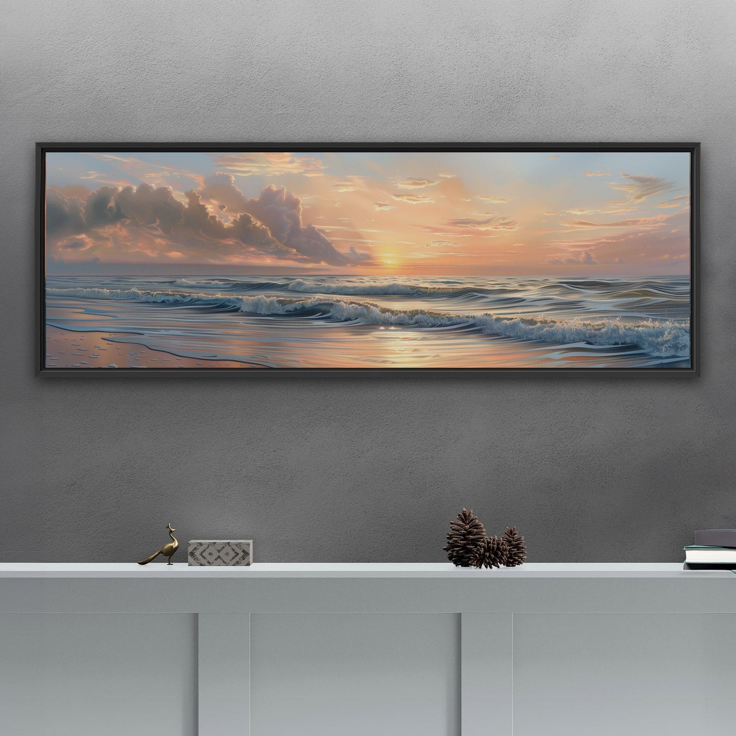 Coastal sunset serenity, pastel colors - Tranquil Reflections in Paradise