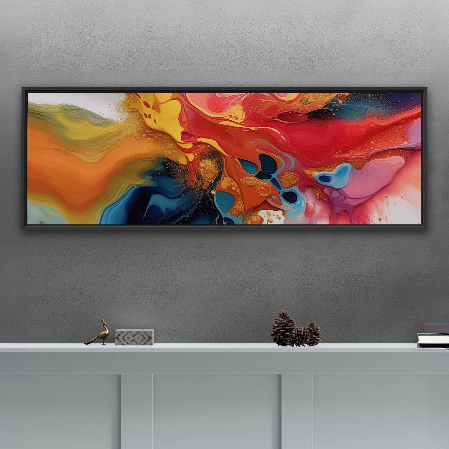 Vibrant Multicolor Oil Paint Abstract - Fluidity in Vibrant Color