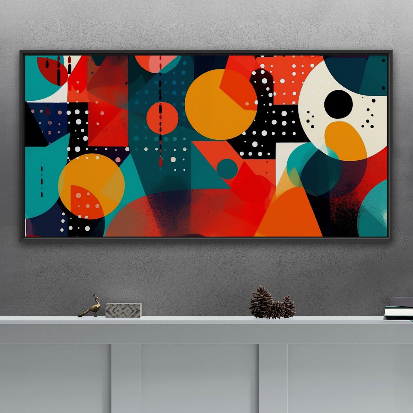 Colorful geometric abstract painting - Geometric Marvel