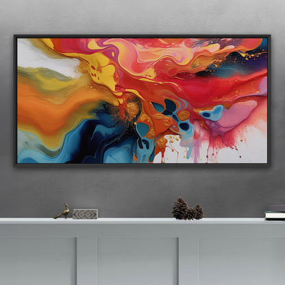 Vibrant Multicolor Oil Paint Abstract - Fluidity in Vibrant Color