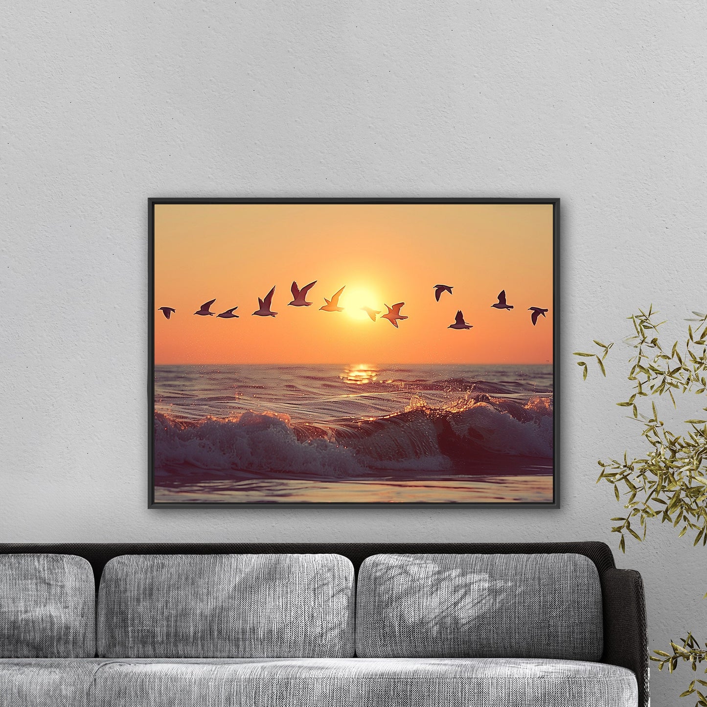 A mesmerizing ocean of birds at sunrise - Sparkling Horizon