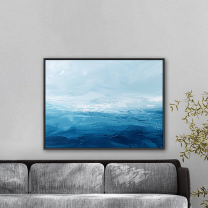 Abstract brush stroke painting - Ocean Blue Sky