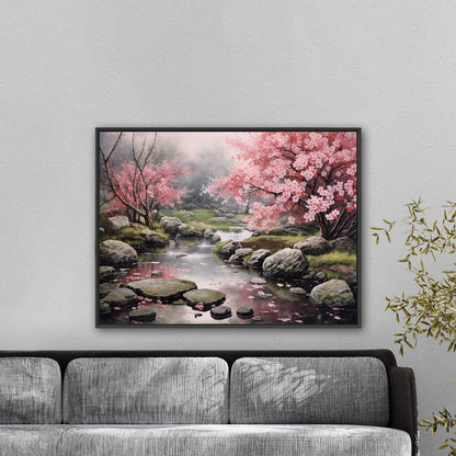 Serenity and elegance captured in watercolor - Enchanting Oasis