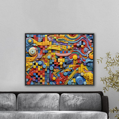 Vibrant, playful mosaic art with intricate details - Whimsical Energy Escape