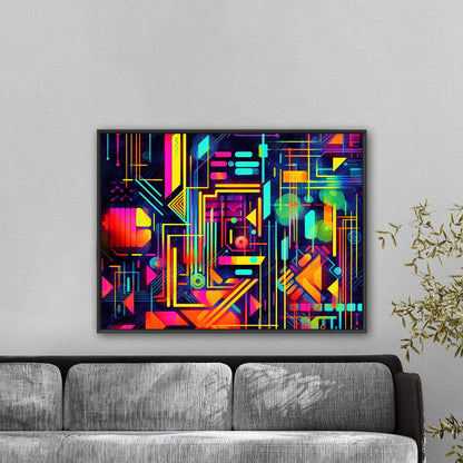 Neon geometric, futuristic, vibrant, abstract - Symphony of Light