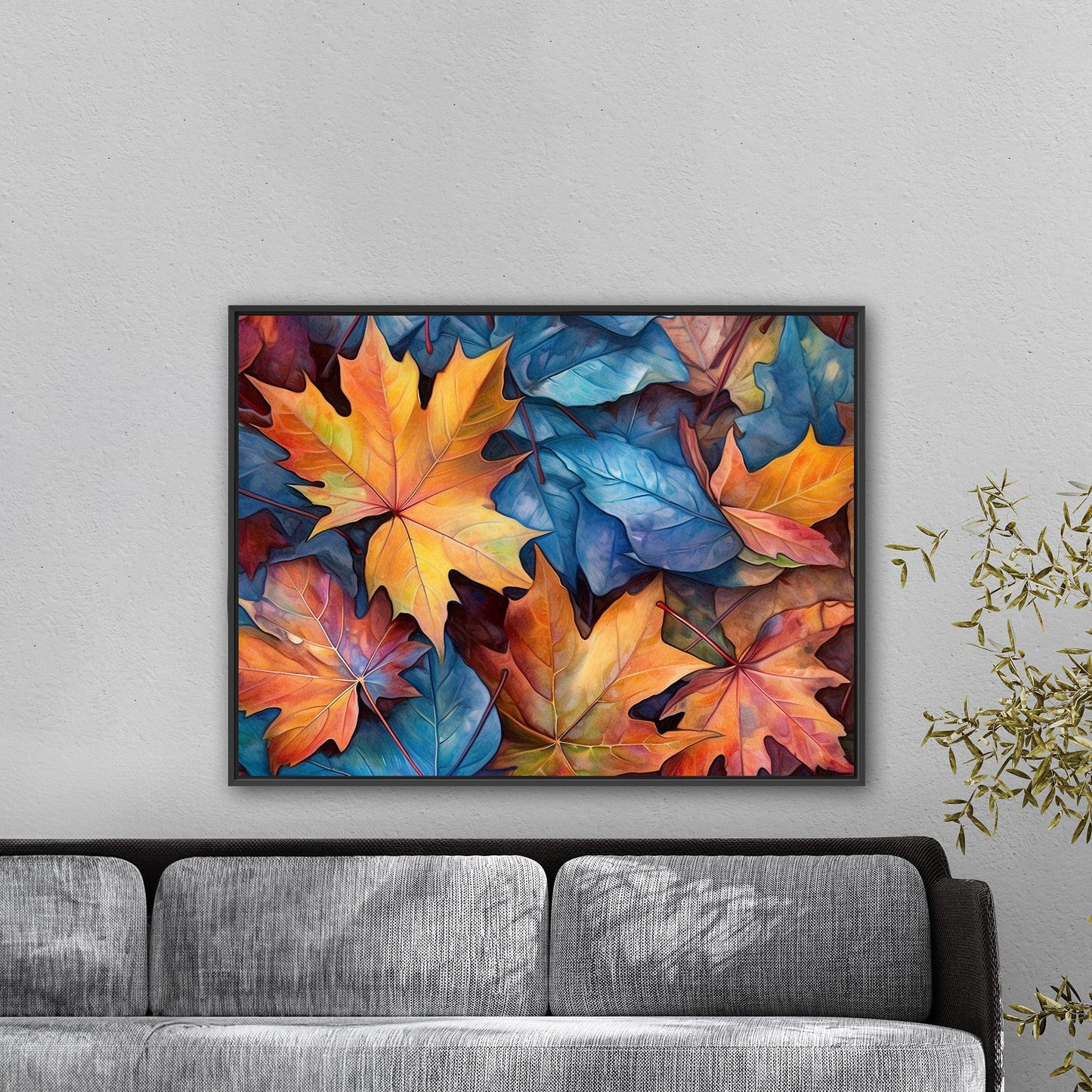 Autumn Leaves Closeup Painting - Colorful Autumn Foliage Delight