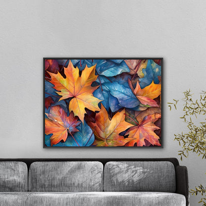 Autumn Leaves Closeup Painting - Colorful Autumn Foliage Delight