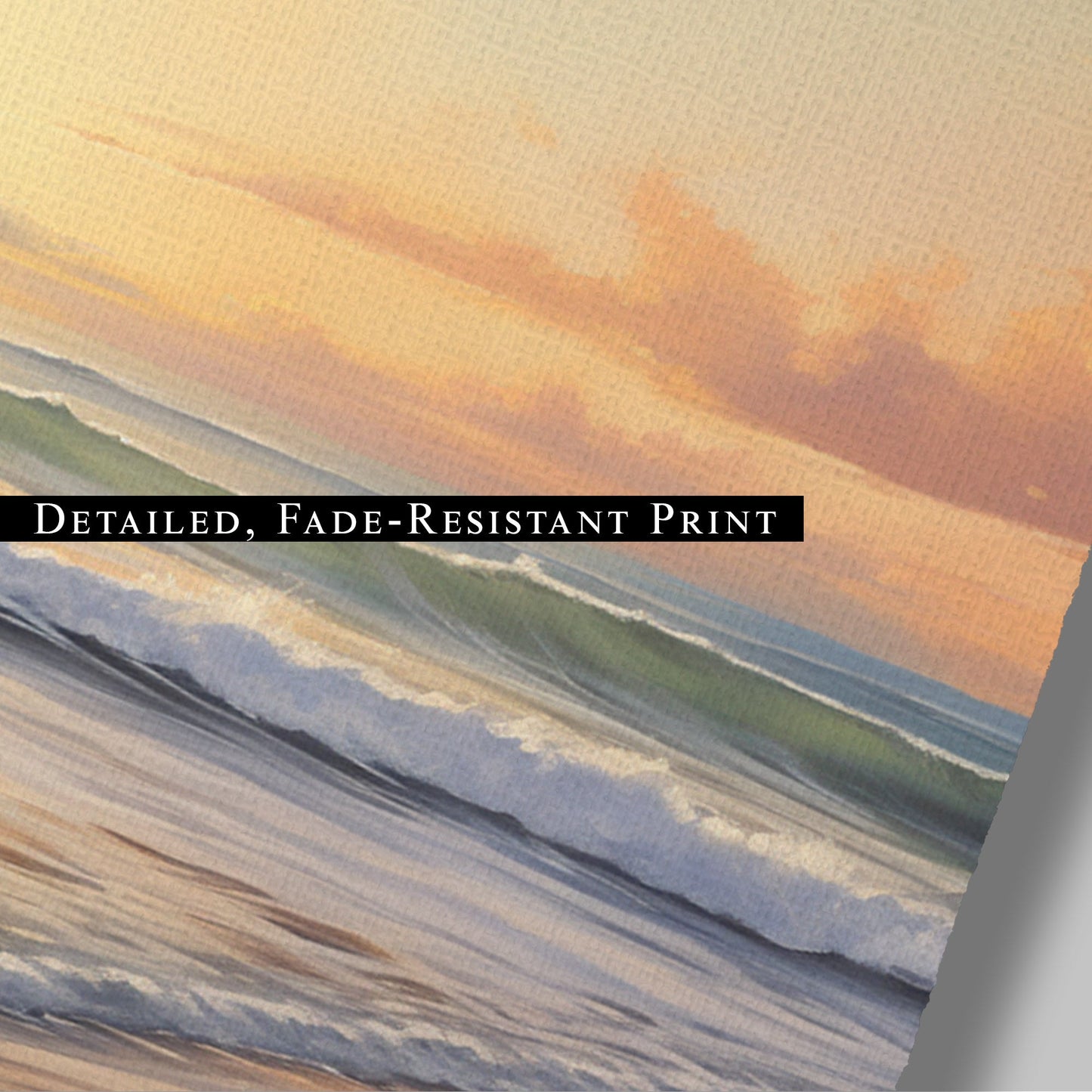 Coastal Beach Painting at Sunset - Golden Coast Sunset Serenity