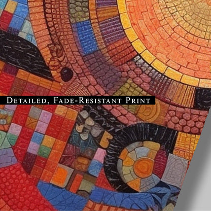 Colorful mosaic artwork with intricate patterns Vibrant Harmony - Enchanting Oasis