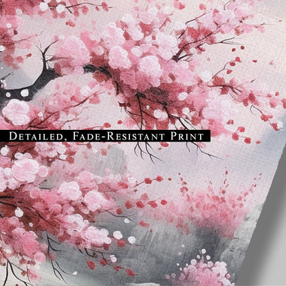 Asian Watercolor Botanical - Cherry Blossom Serenity