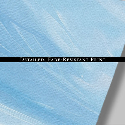 Minimalist abstract brush stroke painting of ocean and blue sky - Tranquil Seaside Serenity