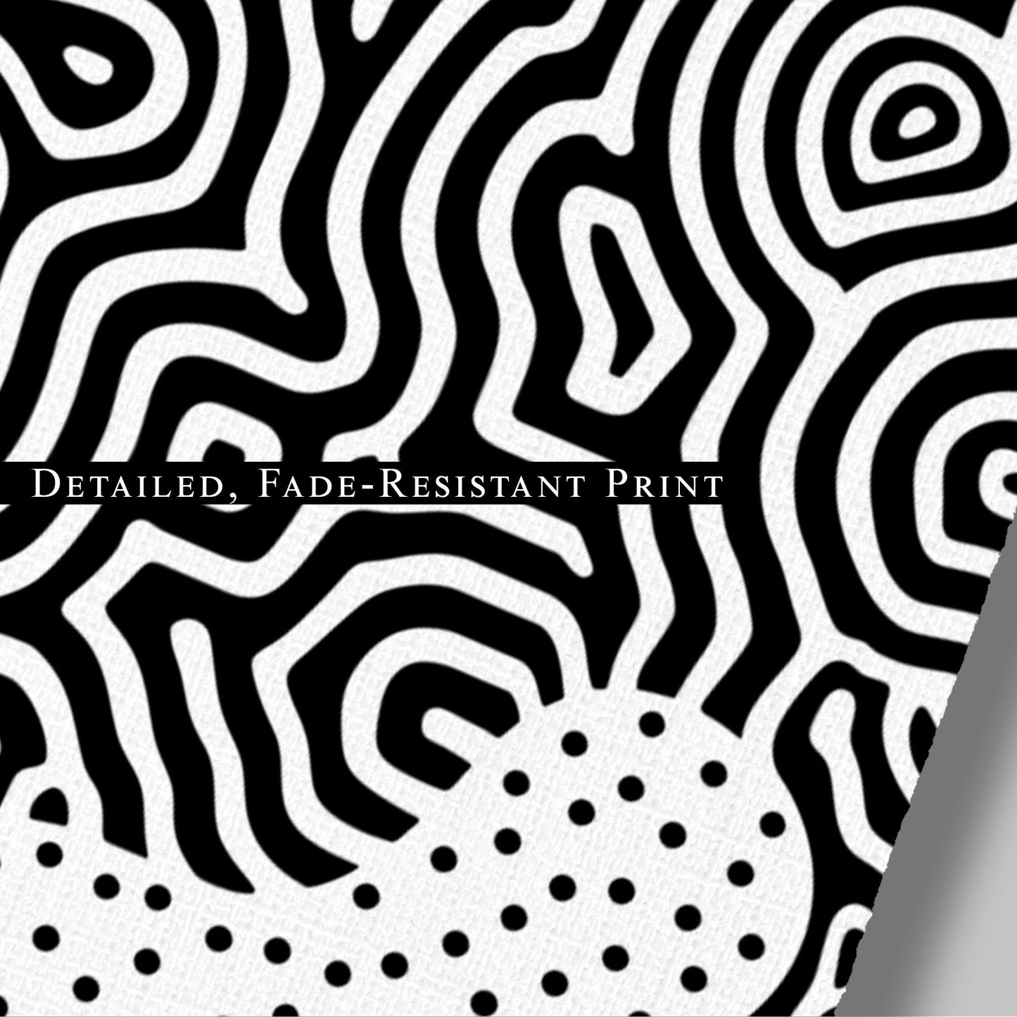 Dynamic abstract black and white brain coral texture print - Mesmerizing Monochrome Wavelengths