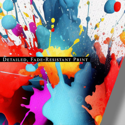 3D Digital Render of Splattered Colors - Vivid Spectrum Splatter Art