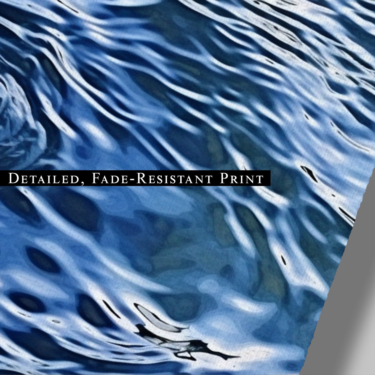 Tranquil blue water ripples in cubist masterpiece - Serene Dimensions