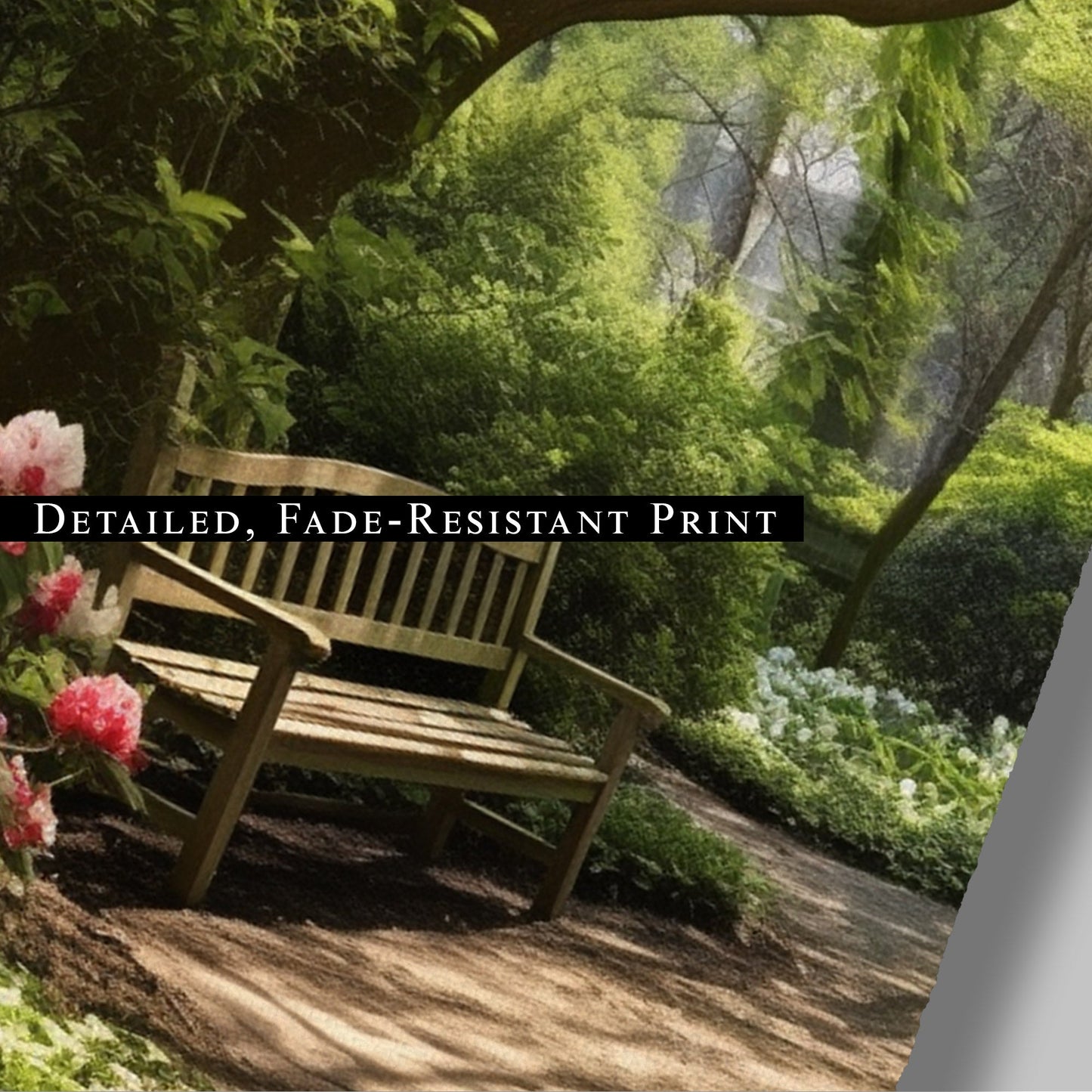 Tranquil oasis moss-covered garden path blooming azaleas serene ambience - Enchanted Garden Secluded Hideaway