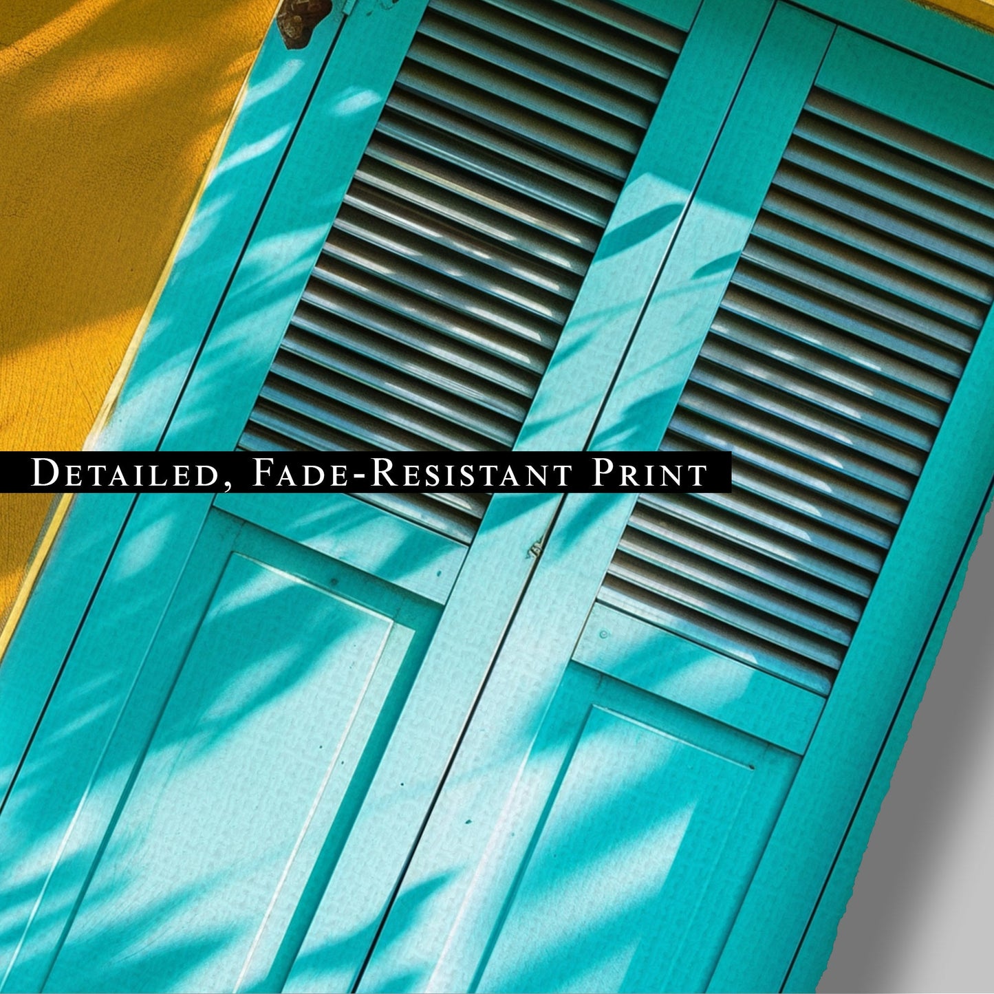 Stylized Window Shutters in Multi-Colored Wall - Elegant Aura