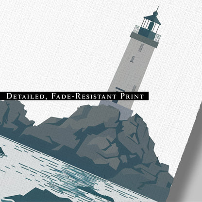 Minimalist Lighthouse Art in Retro Colors - Coastal Dreamer