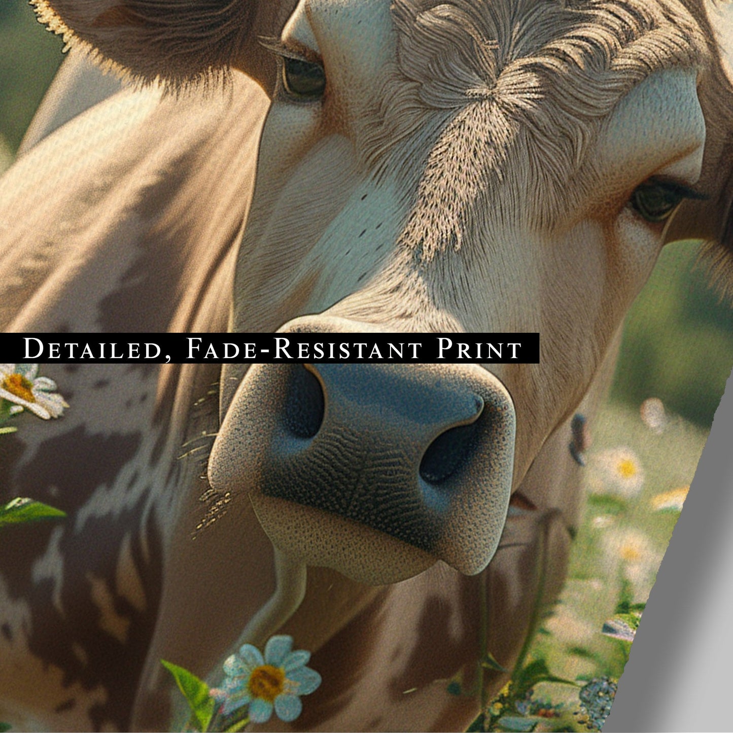 Photorealistic Cow in Pasture Portrait - Cow Serenity