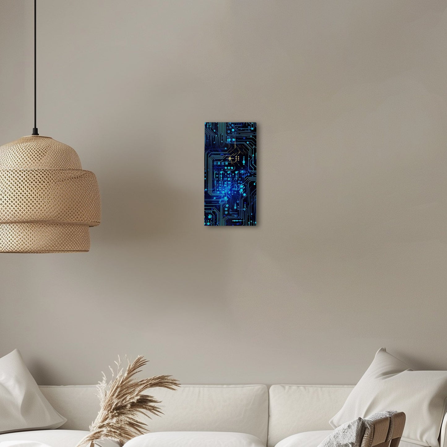 Impressionistic Circuit Board Painting - Electric Binary Dreams