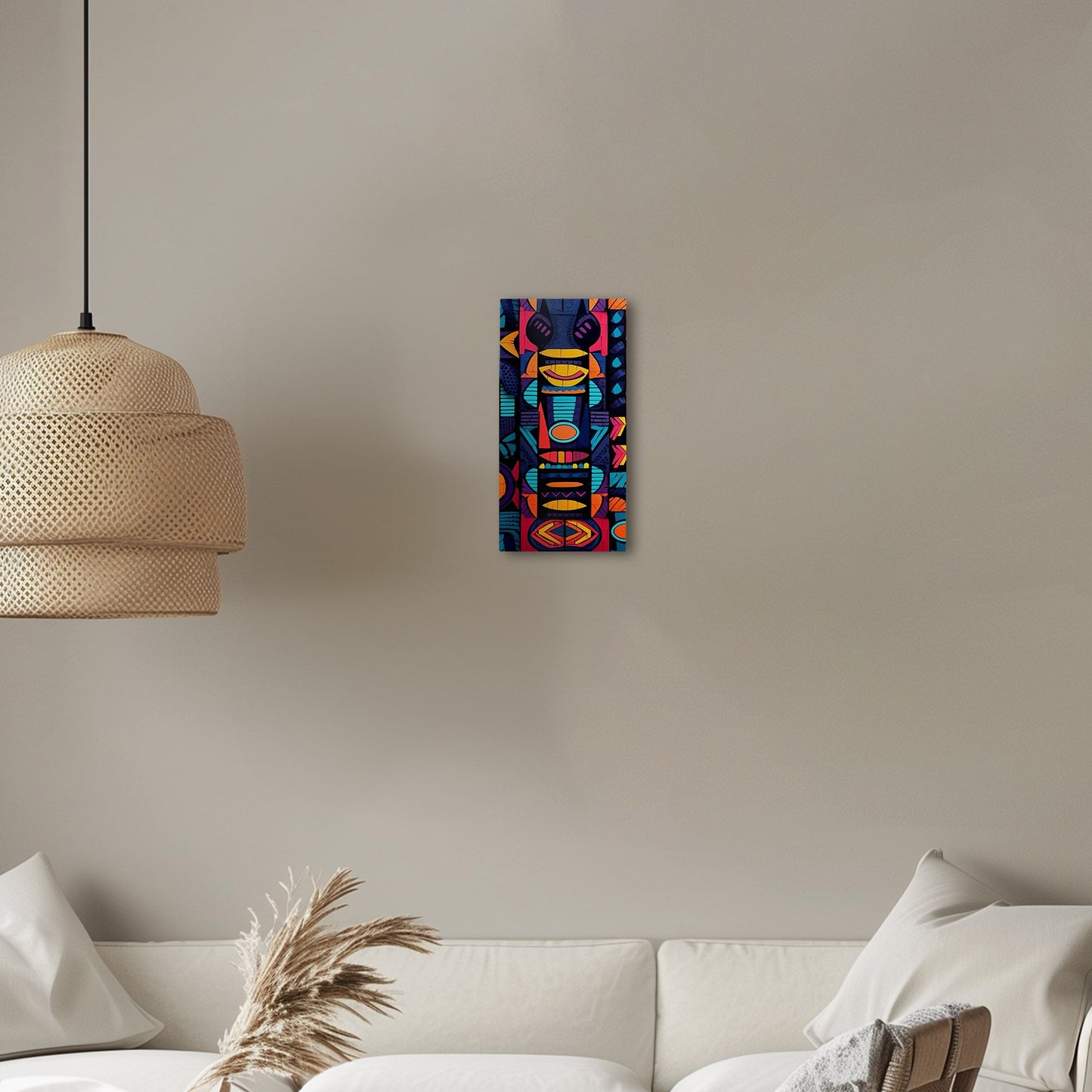 Tribal Totem Style Abstract Painting - Tribal Rhythms: Bold & Vibrant