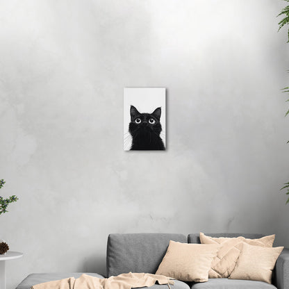 Whimsical cat peering over edge - Enchanted Feline