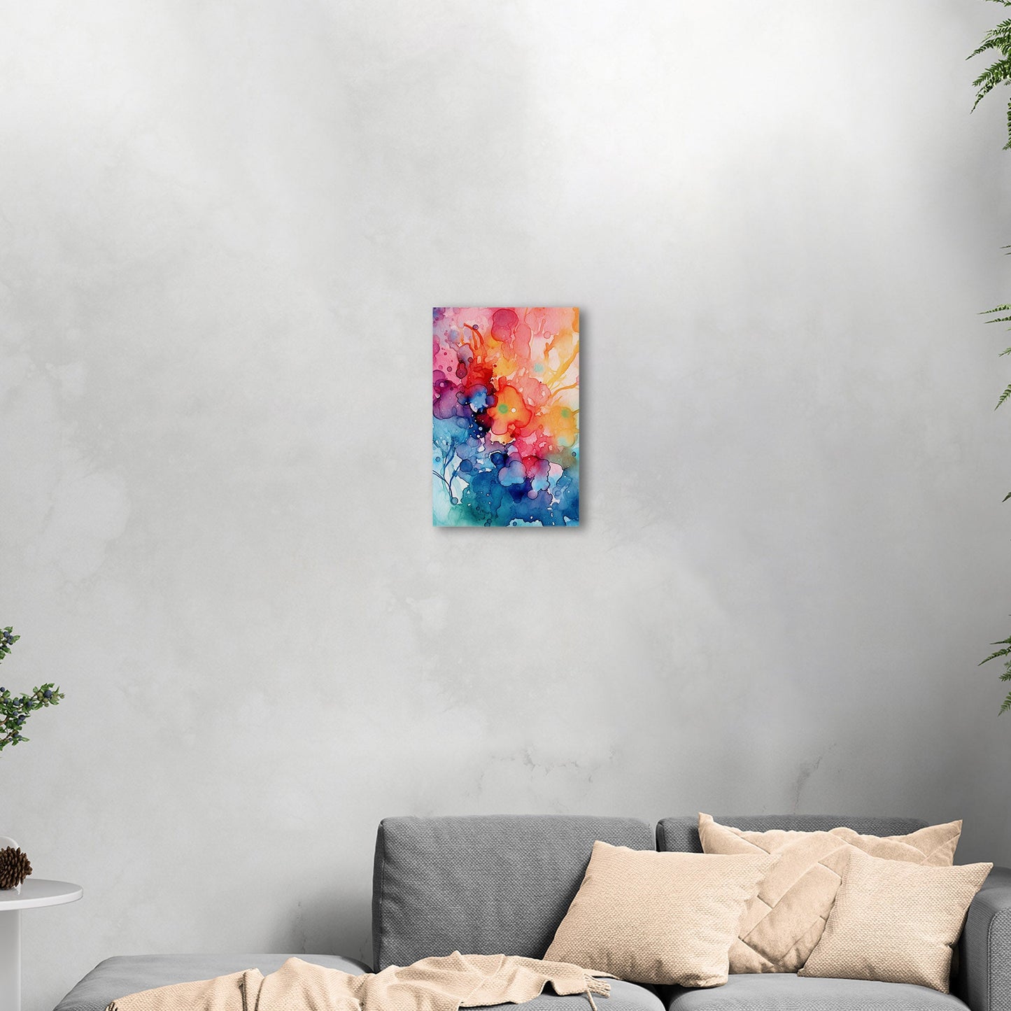 Vibrant Colorful Watercolor Splatters Abstract Painting - Spectrum of Creativity