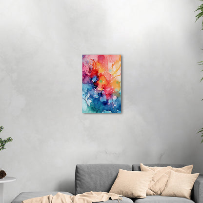 Vibrant Colorful Watercolor Splatters Abstract Painting - Spectrum of Creativity