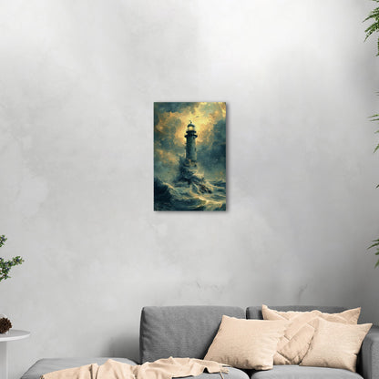 Handmade coastal lighthouse artwork - Illuminated Tranquility