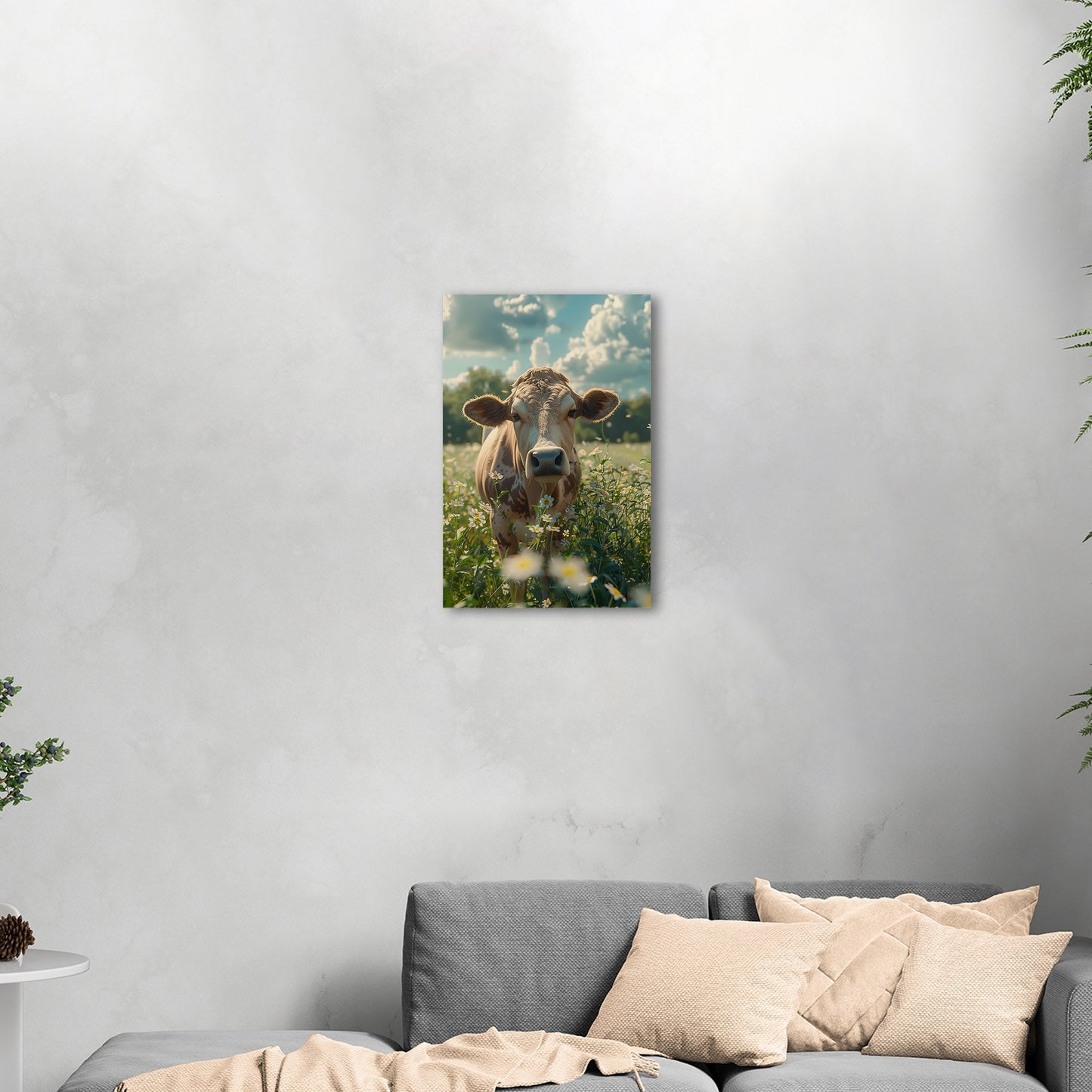 Photorealistic Cow in Pasture Portrait - Cow Serenity