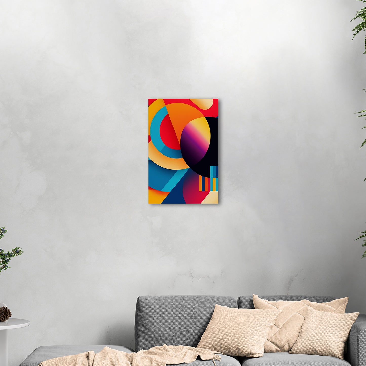 Vibrant, geometric abstract art - Bold Fusion of Colors