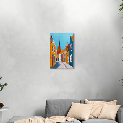 Sky-Blue and Amber Dutch landscape - Enduring Elegance