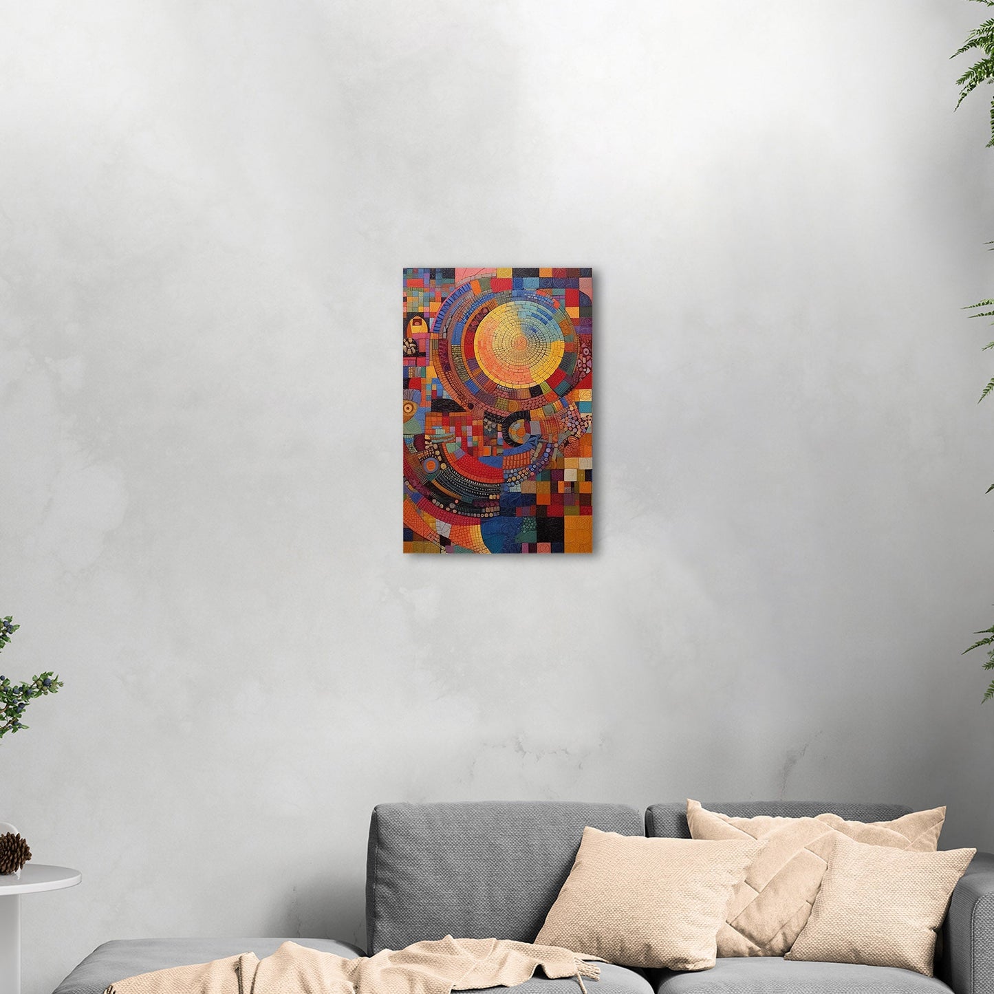 Colorful mosaic artwork with intricate patterns Vibrant Harmony - Enchanting Oasis